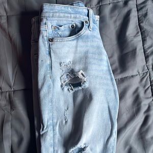 mens american eagle ripped blue jeans